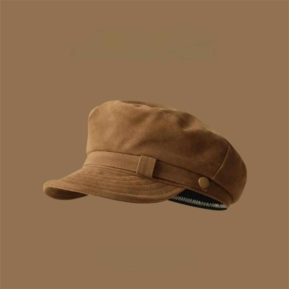 Bavlněný klobouk Plochý klobouk Ležérní střih Osmihranný klobouk Retro baret Podzim Zima