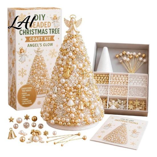 Zero-based Beading Material Kit DIY Christmas Tree for Adults Beginners Handmade 3D Ornament with Full Miniature Forest Desktop Display Tools