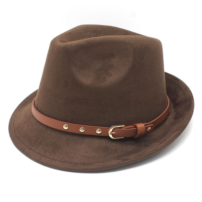 Vintage Suede Felt Hat With Knot And Embroidery For Men Women