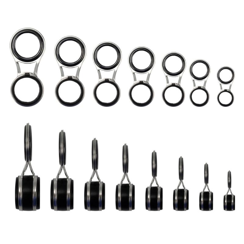 10 sztuk 10 rozmiarów Stal nierdzewna Rama Przelotki do wędzisk Zestaw zamienny Zestawy do naprawy oczek wędzisk z ceramicznymi pierścieniami