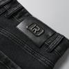ROMON Men's Thickened Straight-Leg Stretch Jeans
