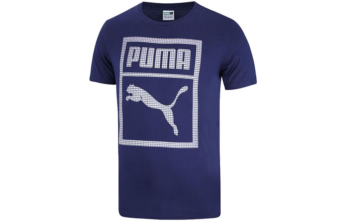PUMA T Shirts Men s Blue Crew Neck Moderate Straight Fit 573927-55 L