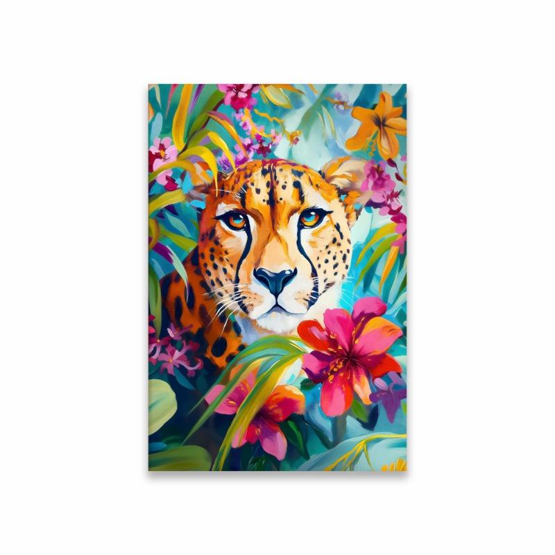 

Яркий принт павиана, гепарда, сафари, животных, красочные принты, постер, ботанический носорог, фламинго, холст, картина, декор для спальни 21cm×30cm NoFrame