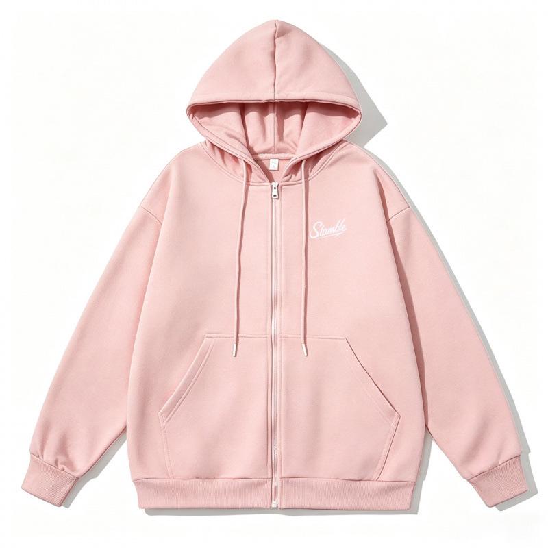 Unisex Slamble Print Loose Casual Zipper Hoodie