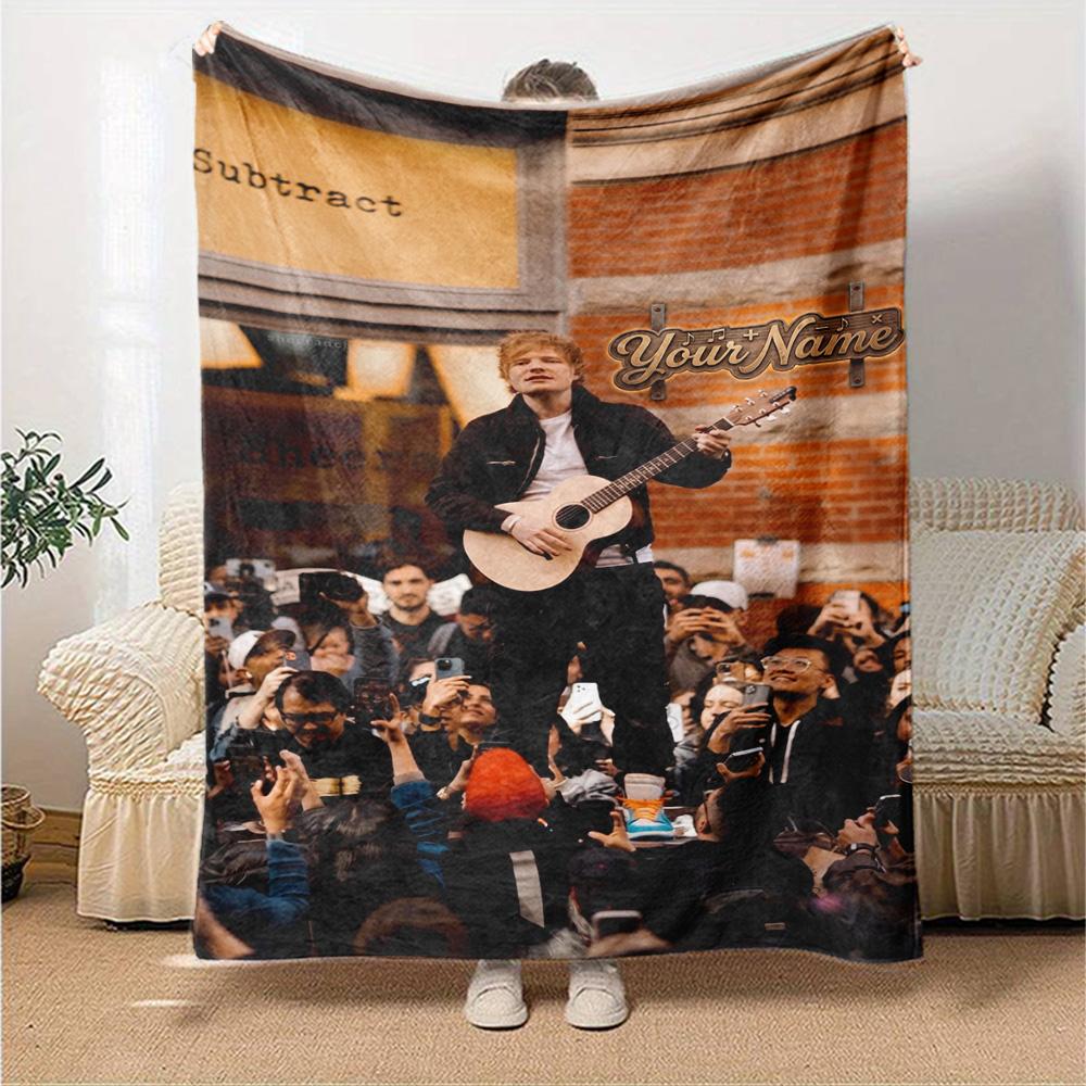 Sheeran Personalized Text Blanket Multi-purpose Customizable Blanket Soft Warm Cozy Great for Nap Picnics Bed Chair Ideal for All Seasons