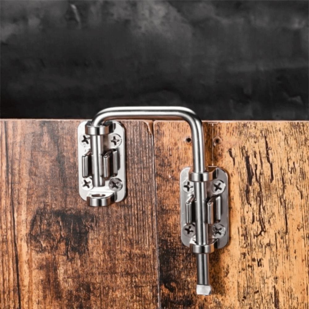 Stainless Steel Door Lock No-drill Safety Barrel Bolt Non Perforated Buckle  Bathroom Doors