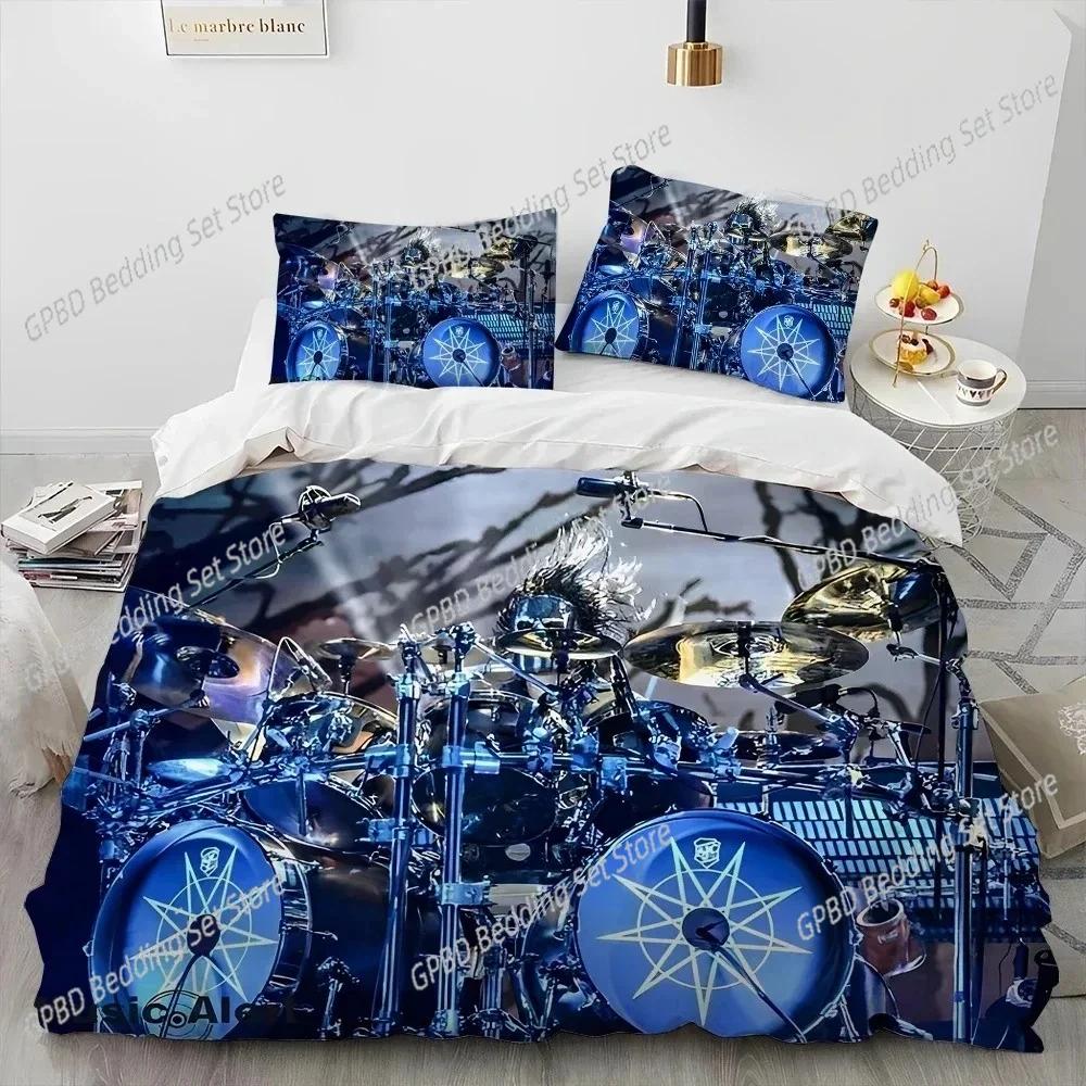 Drum Kit Music Instruments Guitar Bedding Set Duvet Cover Bed Set Quilt Cover Pillowcase Comforter King Queen Size Boys Adult