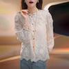 Chic beautiful and thin top, loose new lace women's outer shirt, new shirt.