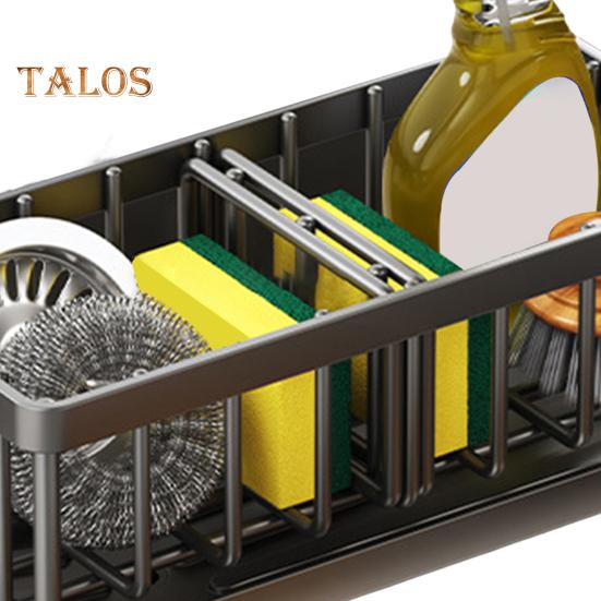 Organizer na gąbkę do zlewu kuchennego, odporny na rdzę i korozję, uchwyt na szczotki do zlewu kuchennego z automatycznym spustem