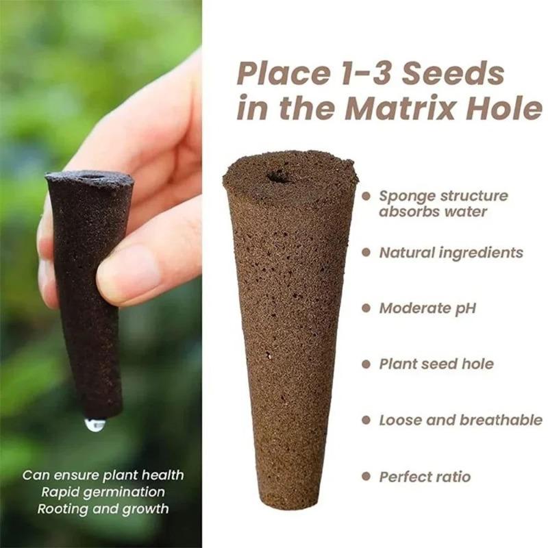 Seed Grow Sponges Hydroponic Pods Kit with Plant Labels Replacement Root Growth Sponges Indoor Gardening Accessories