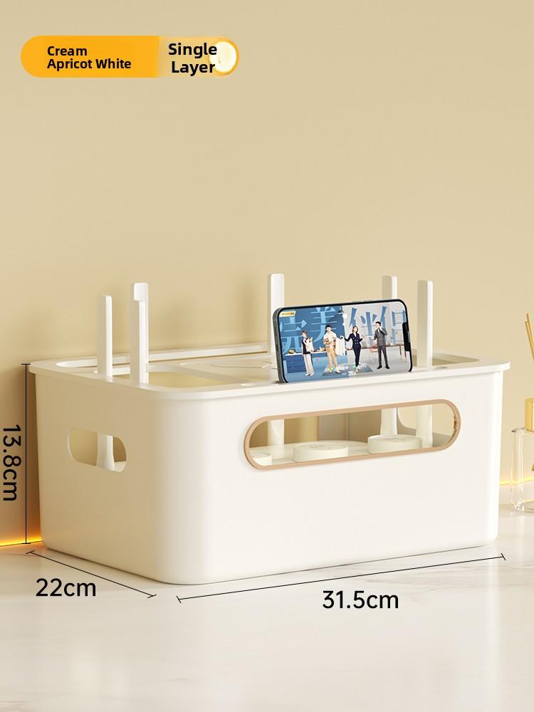 Wireless Router Storage Box TV Box Organizer Cable Management PVC Holder Living Room Solution TV Wall Mount Shelf