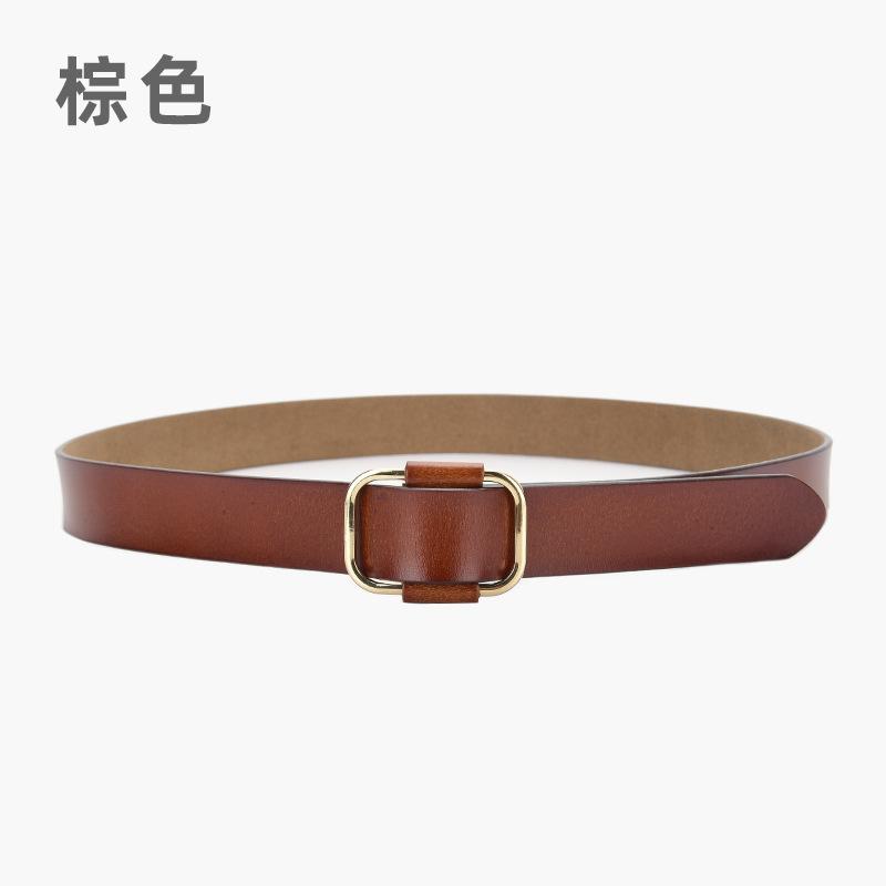 

Четыре сезона в наличии новый ремень с квадратной пряжкой женский кожаный декоративный ремень для джинсов простой и универсальный студенческий ремень повседневный 105cm