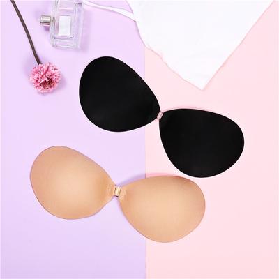 Unsichtbarer Push-Up-BH mit vorderer Schnalle für Damen, trägerlose BHs, Brustblütenblätter, klebriges Silikon, selbstklebend, Damenunterwäsche