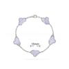 15MMHigh-quality Four-leaf Clover Five-flower Bracelet for Women 18k Natural White Mother-of-pearl and Red Chalcedony Bracelet