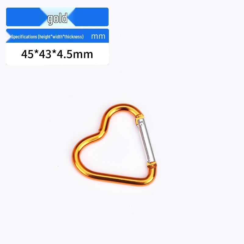 Mini Heart Shaped Carabiner Hook - Aluminum Outdoor Clothing Clip
