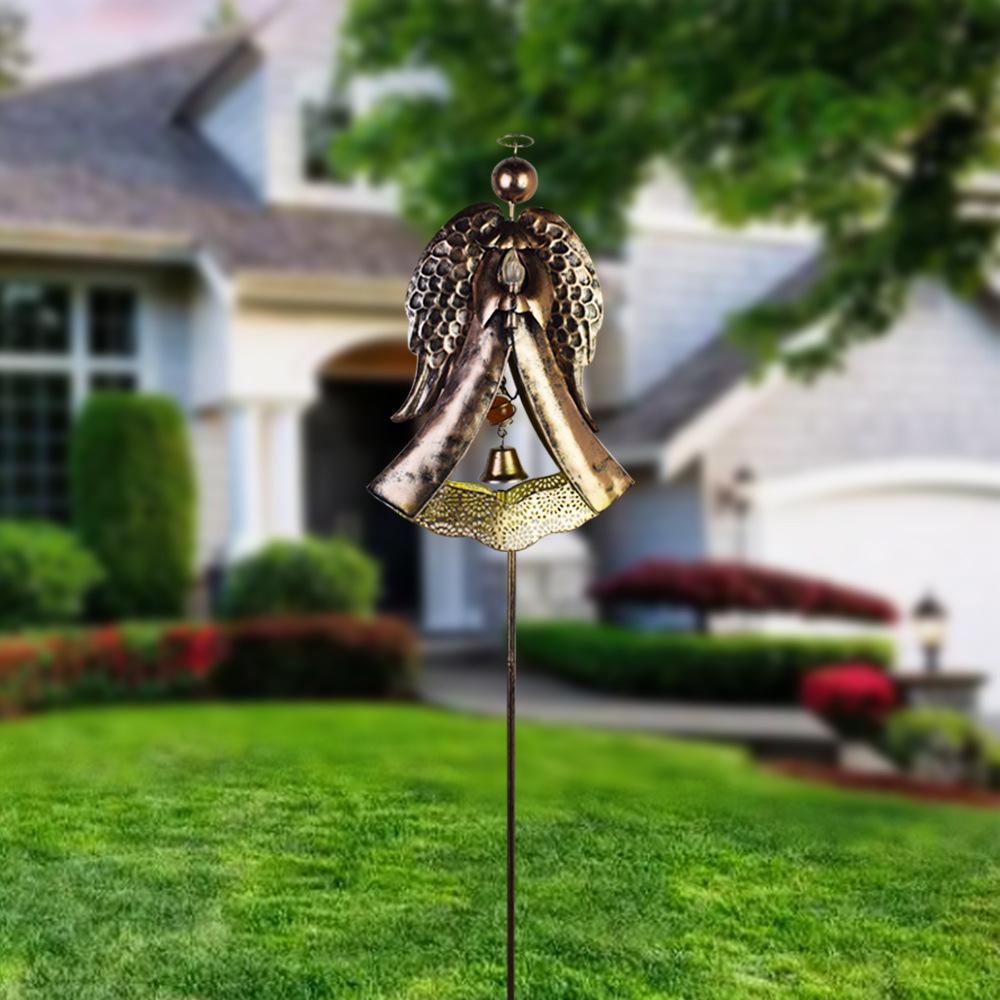 Antique Iron Art Solar Garden Lights: Moon & Sun Design Landscape Spotlight