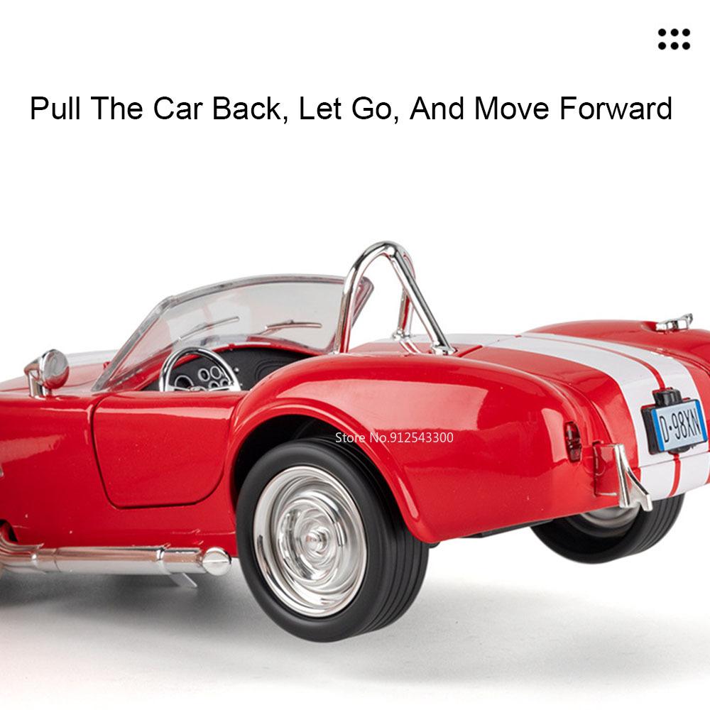 1:22 Scale Shelby AC Cobra Supra Toy Car Model Alloy Diecast Doors Opened Supercar Light Sound Models Birthday Gifts for Boys