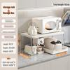 Double Layer Microwave Oven Storage Rack - Multi-functional Kitchen Countertop Shelf with Pull-out for Rice Cooker
