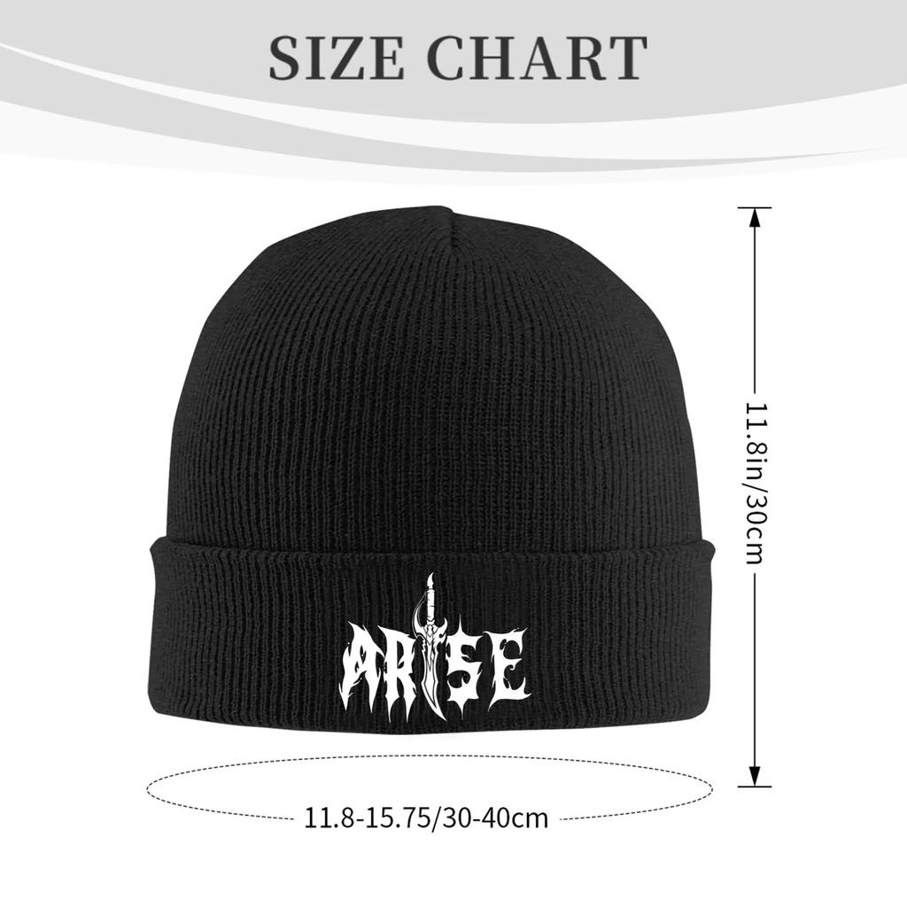 Solo Arise Unisexga Leveling Logo Knitted Hat Beanie Winter Hats Warm Acrylic  Street  Caps for Unisex Women Gift