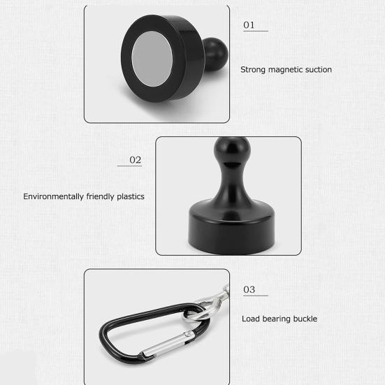 Camping Magnetic Hook Heavy Duty Aluminum Alloy Detachable Outdoor Canopy Camping Tent Canopy Lantern Light Kettle Hanging D-ring Buckle Hanger