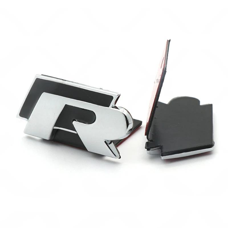 RUNTB1 VW 2026 Hot 3D Metal R Grille Badge Rear Tail Trunk Emblem Decal Stickers For Volkswagen VW Polo Passat Golf Jetta Tiguan Sagita
