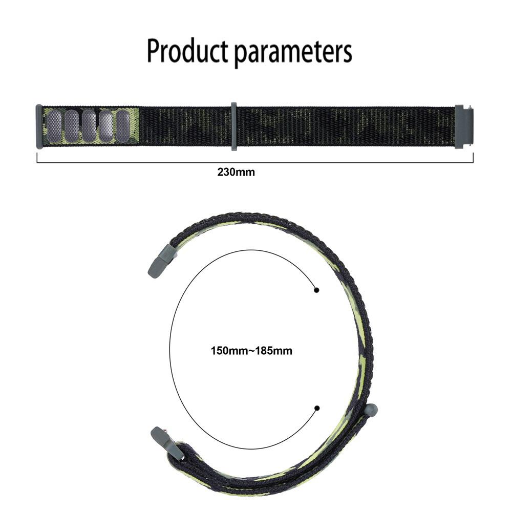For Samsung Galaxy Watch3 45mm/Huawei Watch GT 3 Pro 46mm Watch Band 22mm Camouflage Nylon Adjustable Loop Wrist Strap