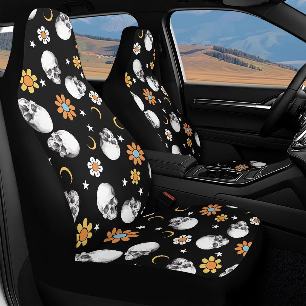 Car Seat Covers Full Set Digital Print Abstract Art Waterproof Airbag Compatible Front Rear Seat Cushions Cars SUVs Trucks