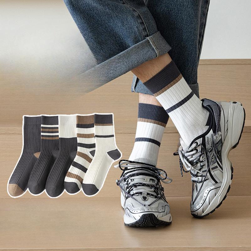 Male Autumn and Winter Thickened Warm Match Color All Match In The Sport Tube Socks