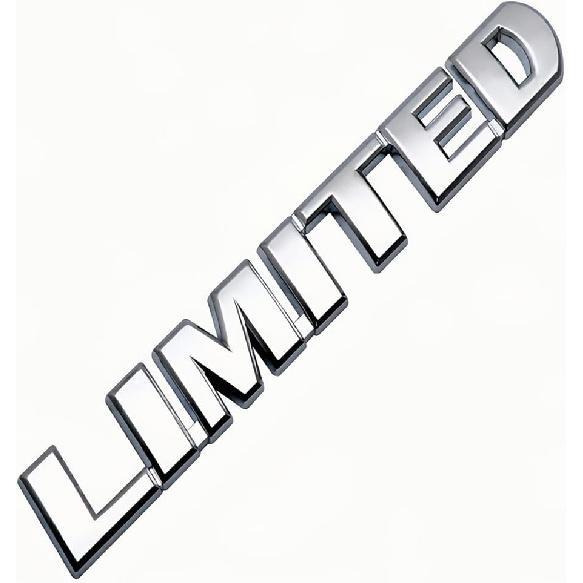 2pcs Limited Metal Emblem Badge Letter Plate Side Rear Trunk Tailgate Decal (Silver)
