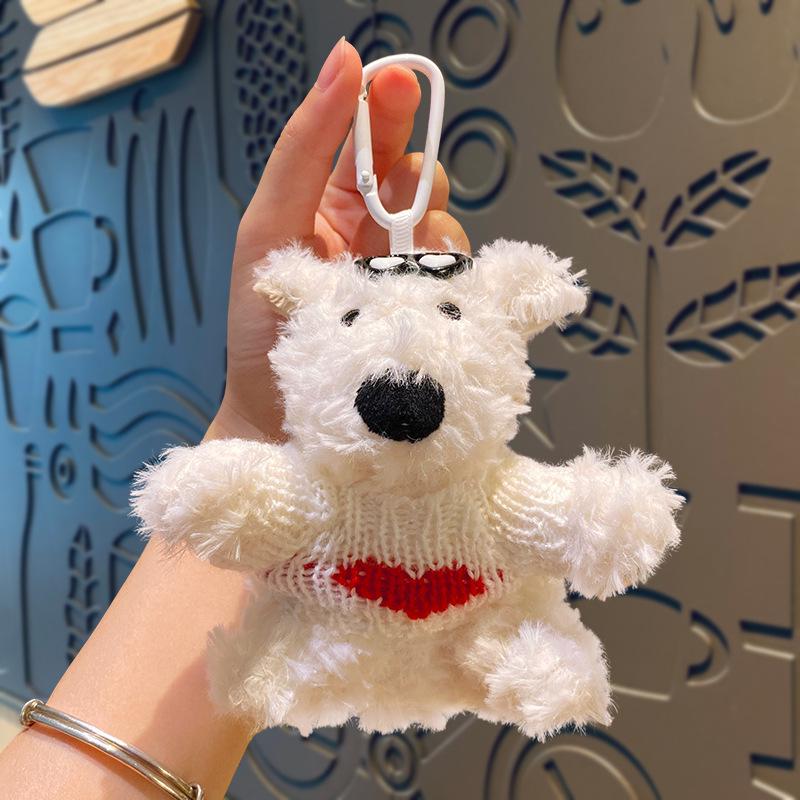 

Cartoon West Highland Plush Keychain - Cute Girl Doll Backpack Pendant