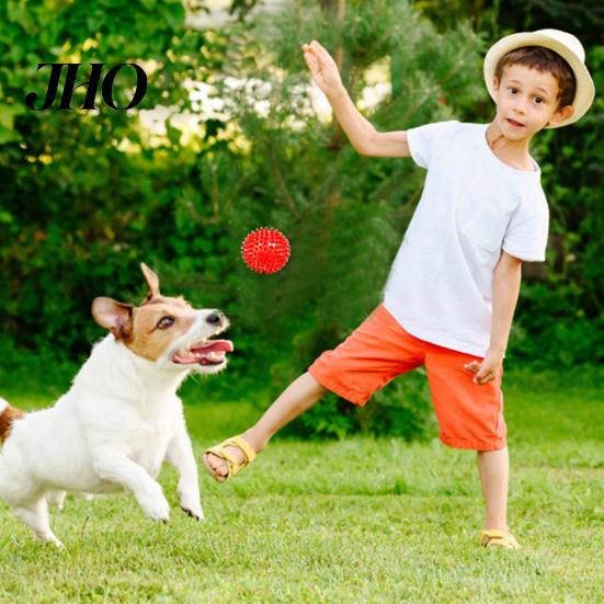 Soft Burrs Pet Toy Squeaky Dog Chewing Sound Ball Safe Teeth Cleaning Interactive Puppy Chew Balls Training Toys Supplies for Boredom Relief