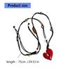 Irregular Love Heart Flower Beaded Pendant Necklace Adjustable Length Neckchain For Women Enamel Craft Jewelry