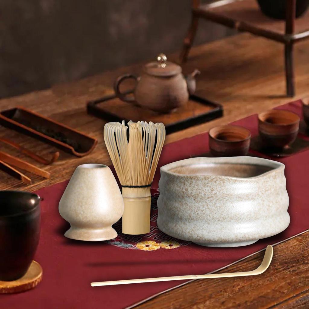 Handmade Matcha Whisk Set, Holder for Kithen Home Dining Room Teahouse