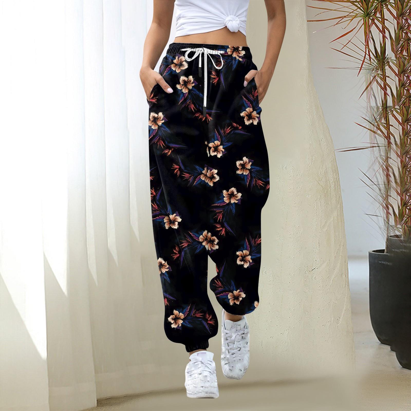 

Жіночі повсякденні модні різдвяні принтові повсякденні штани з гумкою на талії XXXL хакі