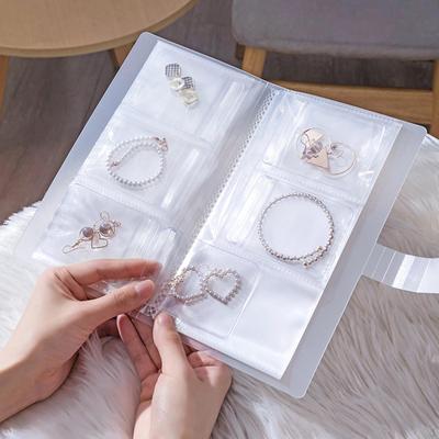 Livre de sacs de rangement pour organisateur de boucles d'oreilles de bijoux, organisateur transparent, livre