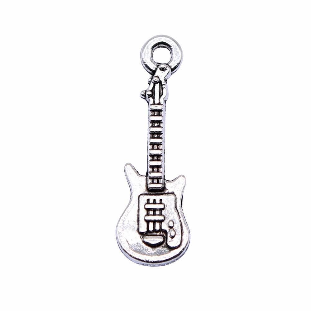 Musical Charms Multi Color Alloy Guitar Pendants For Music Themed Jewelry Making