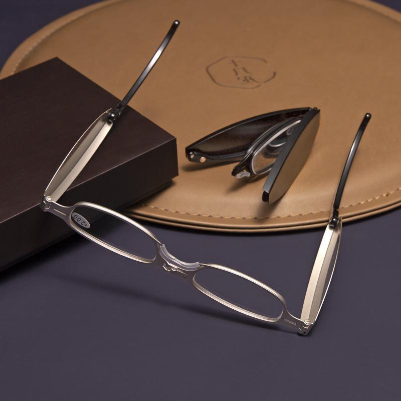 German foldable reading glasses, compact, portable, mini stylish elderly glasses, reading pocket high-definition reading glasses