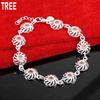 925 Sterling Silver Zircon Side Chain Beautiful Bracelet Gift Jewelry