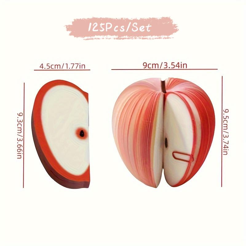 3D Fruit Sticky Notes - Cute & Colorful 3D Fruit Designs, Self-Adhesive Removable Notes for Office, Classroom, Home