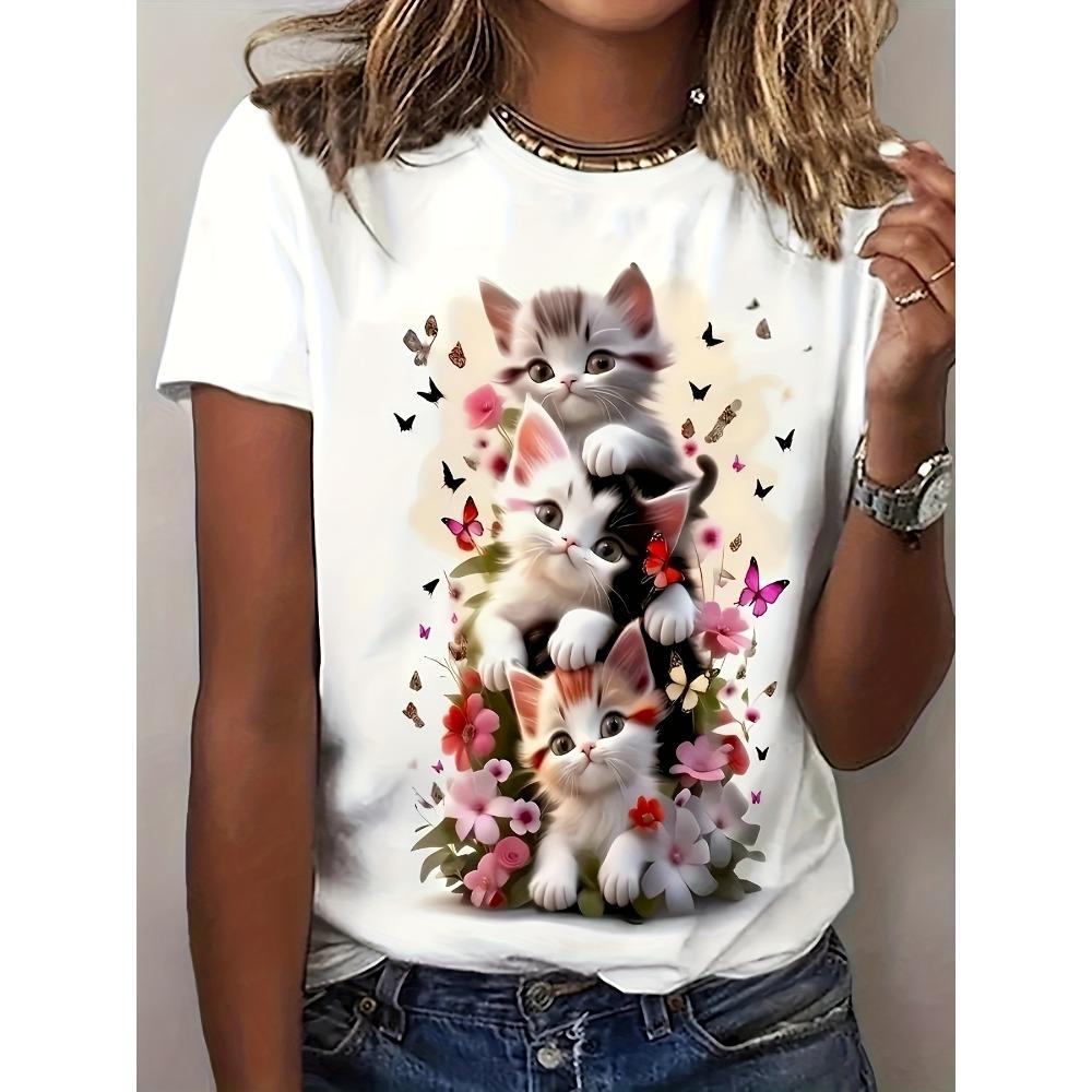 

European Style English Print Round Neck Short Sleeve T-Shirt Set S белый