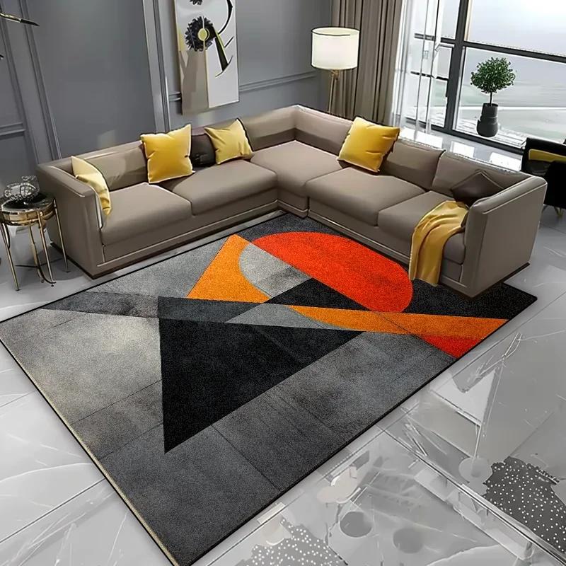 Nordic Geometric Abstraction Living Room Carpets Bedroom Plush Decoration Home Large Area Rugs Cloakroom Washable Mat for Floor