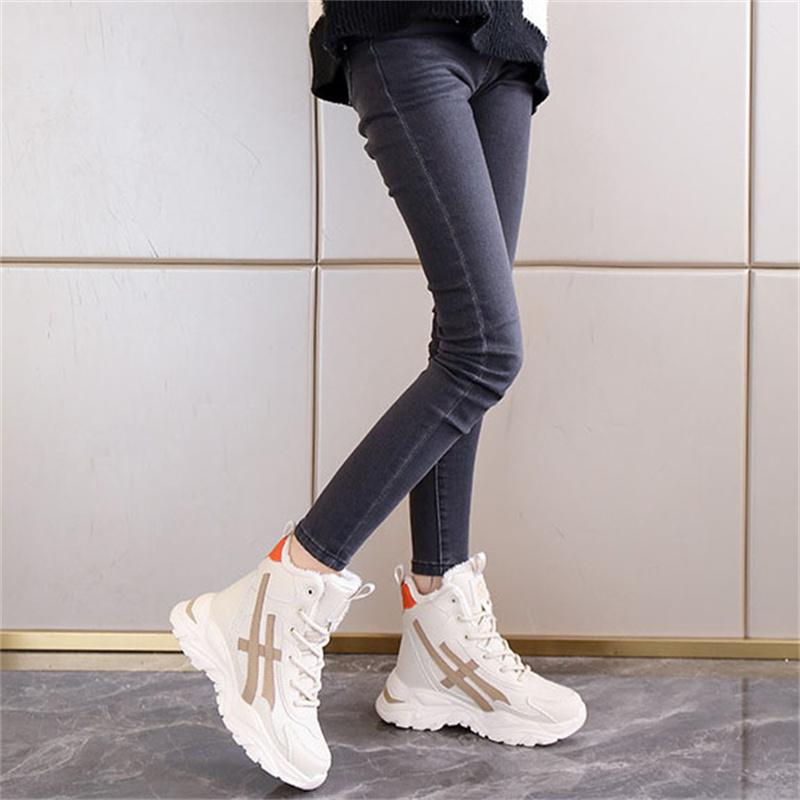 Fashion New Women's Snow Boots Fleece-Lined Warm Trainers Soft Cushioning Casual Trainers for Women Versatile Cotton Shoes