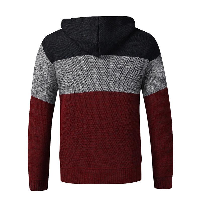 Sonbahar ve Kış Yeni Erkek Giyim Kademeli Değişim Polar Kalınlaştırılmış Kazak Büyük Beden İnce Ceket Hırka Kapşonlu Ceket