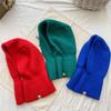 Thickened Wool Knit Hood Hat with Zipper Neck Warmer Pullover Snood Snow Beanie Cap  Winter Outdoor