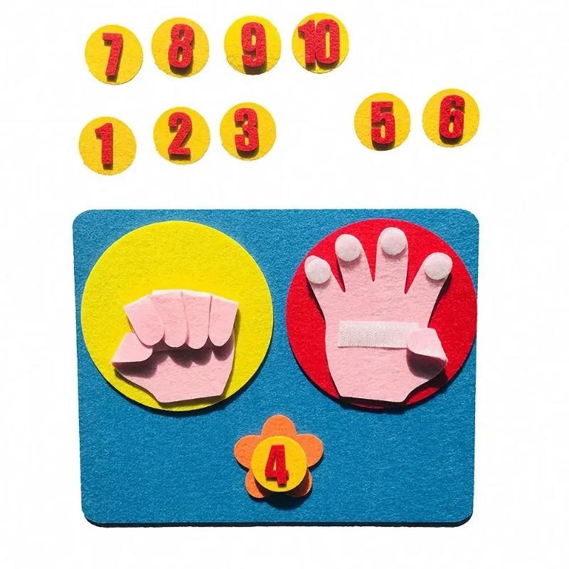 1 Set New Handmade Felt Finger Numbers Math Toy Preschool Children Counting Math Toy Teaching Aids DIY Craft Montessori for Kids