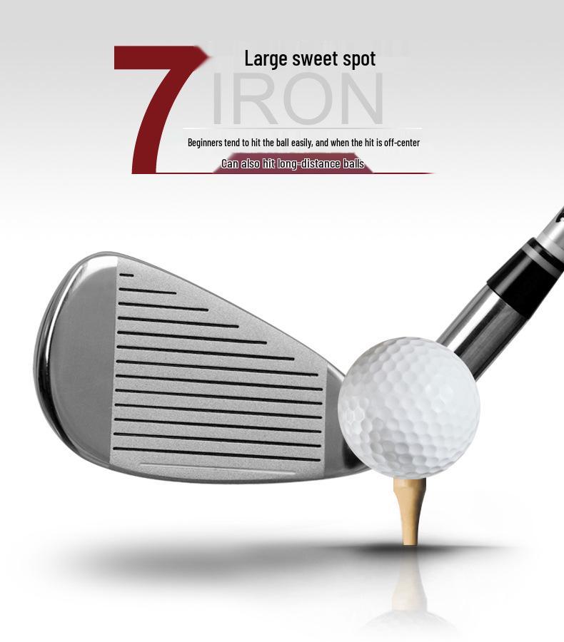 Beginner 7 Iron Golf Club with Carbon Shaft for Men and Women - Portable Practice Tool