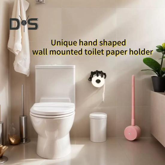 Hand-Shaped Toilet Paper Holder Bathroom Decorative Sculpture Wall Mounted Bathroom Kitchen Tissue Storage Stand