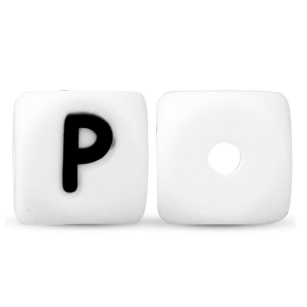 50Pcs/lot Silicone Bead Letters 12mm White Silicone Alphabet Beads DIY Bracelet Pacifier Chain Accessories For Jewelry Making