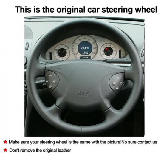 Beige Car Steering Wheel Cover for Mercedes Benz E63 W210 E240 E280 E320 02-2005