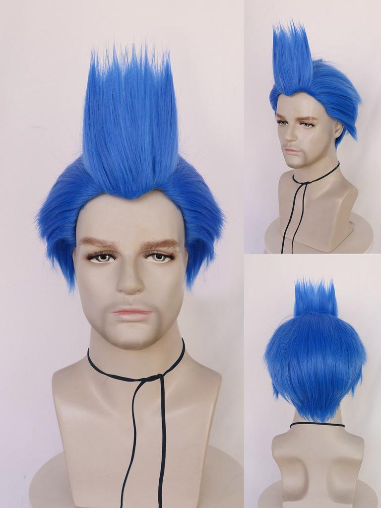 Synthetic Universal Anime Cosplay Wigs, Heat Resistant Wigs, Spiky Layered Short Straight Hair Wigs for Party Halloween Wig